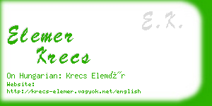 elemer krecs business card